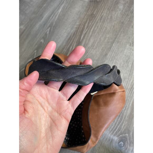 Boden Brown Leather Hobo Shoulder Bag - Large - Woven Strap - Picture 6 of 9